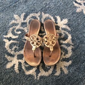 Tory Burch “Miller” Sandal in Gold